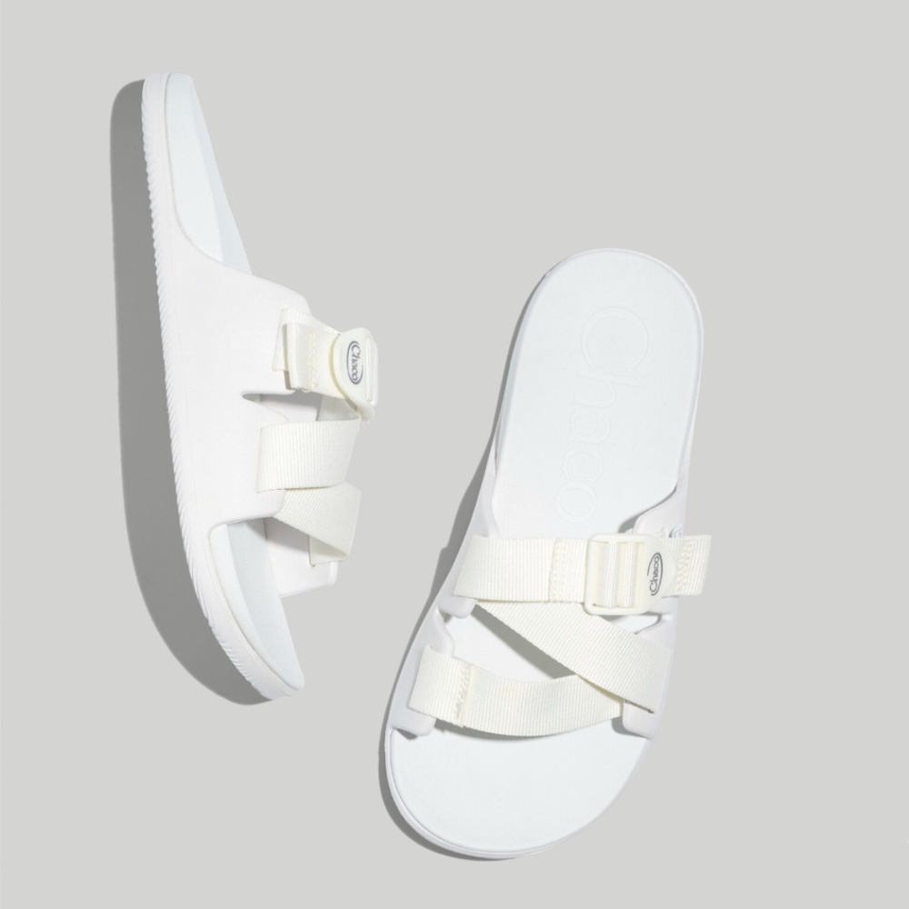 Chaco Women's White Slide Sandals with Adjustable Straps